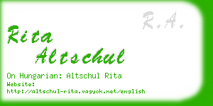 rita altschul business card